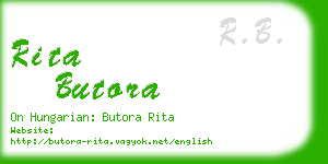 rita butora business card